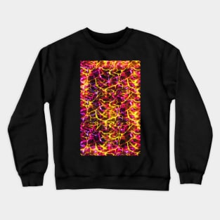 Yellow and Pink Abstract on Black Crewneck Sweatshirt